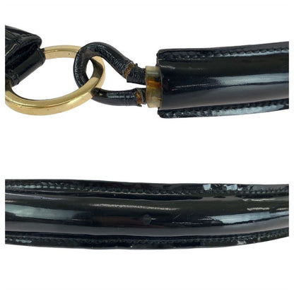 Gucci Black Gold Hardware GG Canvas Leather 001 4157 Shoulder Bag Women 506407