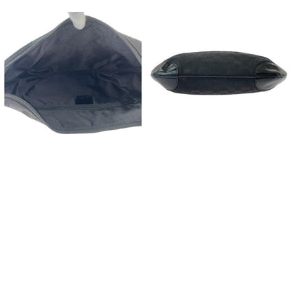 Gucci Black Gold Hardware GG Canvas Leather 001 4157 Shoulder Bag Women 506407