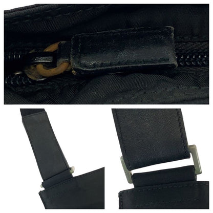 Prada Tessuto Triangle Logo Plate Black Silver Hardware Nylon Shoulder Bag