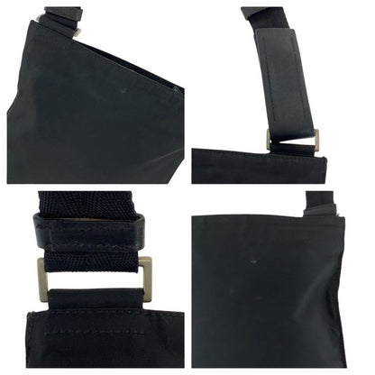 Prada Tessuto Triangle Logo Plate Black Silver Hardware Nylon Shoulder Bag