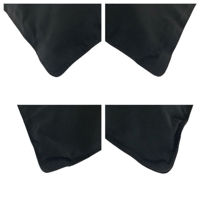 Prada Tessuto Triangle Logo Plate Black Silver Hardware Nylon Shoulder Bag