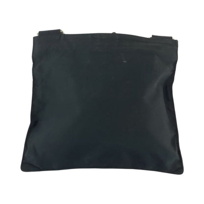 Prada Tessuto Triangle Logo Plate Black Silver Hardware Nylon Shoulder Bag