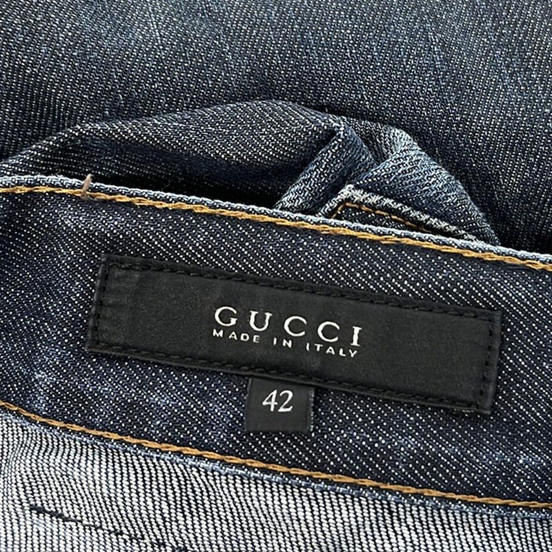 Gucci Jeans Size 42 M Women - 310226 Navy Full Length Damaged