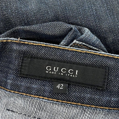 Gucci Jeans Size 42 M Women - 310226 Navy Full Length Damaged