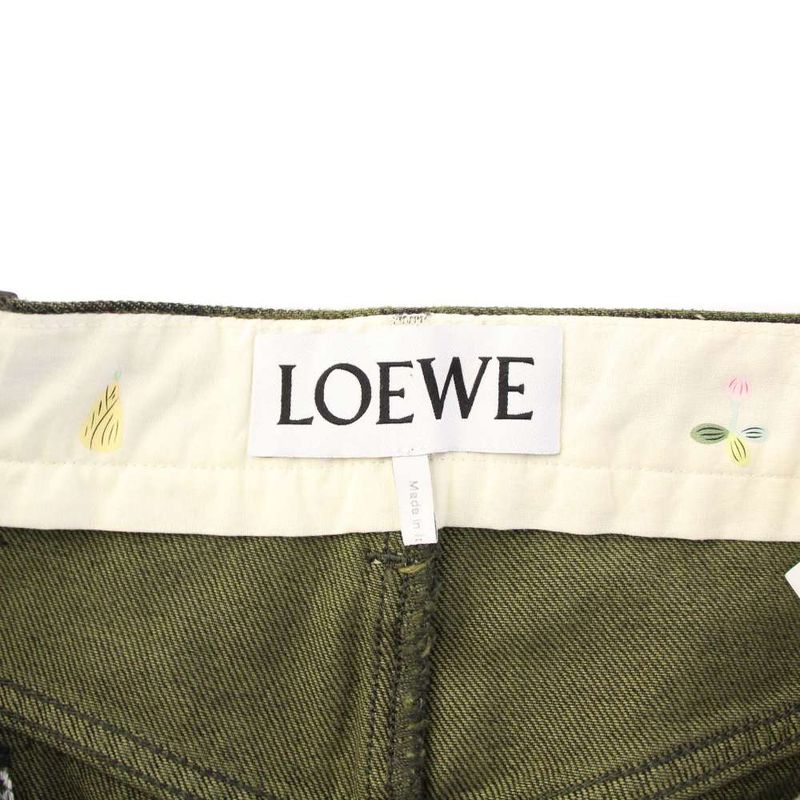Loewe 24SS SUNA Fujita Denim Pants Baggy Jeans 36 Green S359y11xay KH