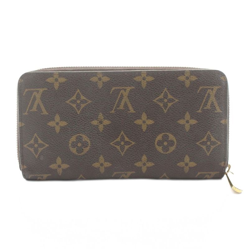 Louis Vuitton Monogram Zippy Wallet Long Wallet Round Zipper Canvas With Coin