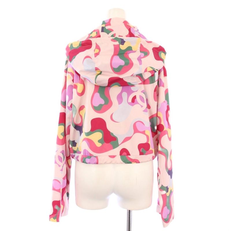 Chanel 21AW Windbreaker Mountain Hoodie Jacket Silk 38 Multicolor P70173v61773