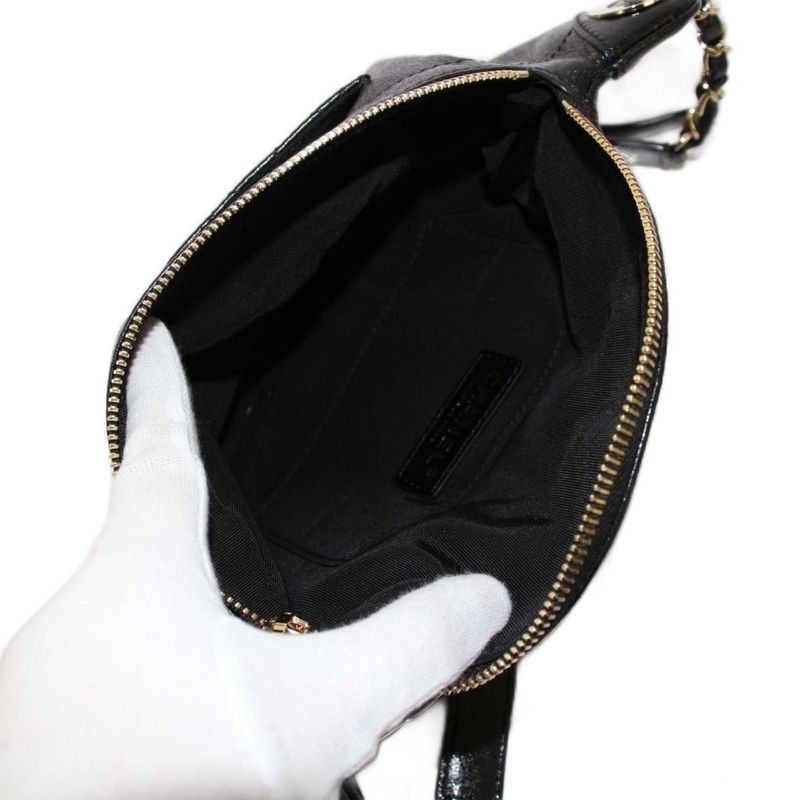 Chanel Coco Mark Matelasse Waist Bag Body Bag Leather Black 25th A57832 KH - OH
