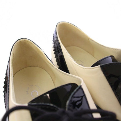 Chanel Lace Up Shoes Dress Shoes Wingtip Bicolor Leather 38C Black White G35316