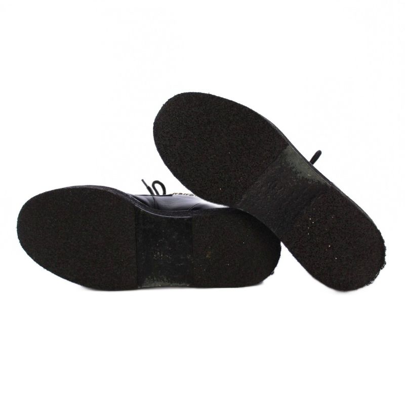 Chanel Short Boots Platform Coco Mark Chain 38C Black G39332 KH