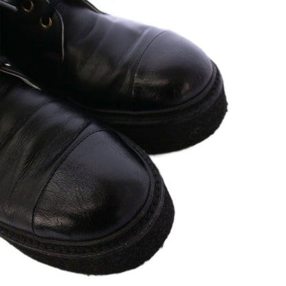 Chanel Short Boots Platform Coco Mark Chain 38C Black G39332 KH