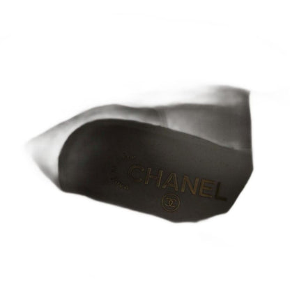 Chanel Short Boots Platform Coco Mark Chain 38C Black G39332 KH