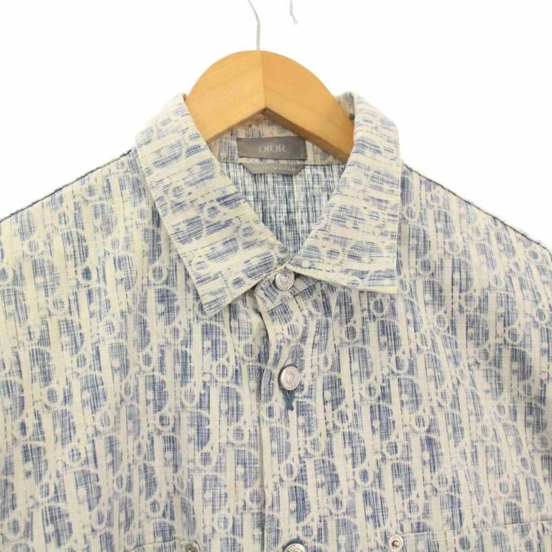 Dior Homme Dior Homme Oblique Cotton Denim Shirt Long Sleeve 41 Blue 013d585by98