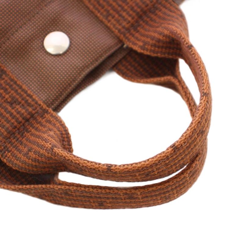 Hermes Her Line PM Tote Handbag Canvas Logo Brown BB - OH