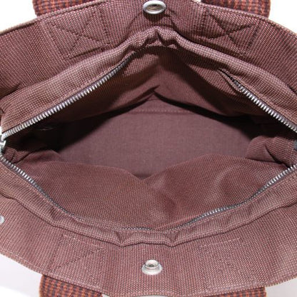 Hermes Her Line PM Tote Handbag Canvas Logo Brown BB - OH