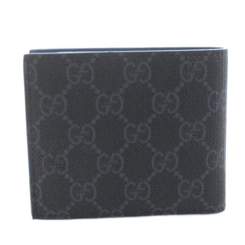 Gucci Folding Wallet Without Coin Purse Gray Blue