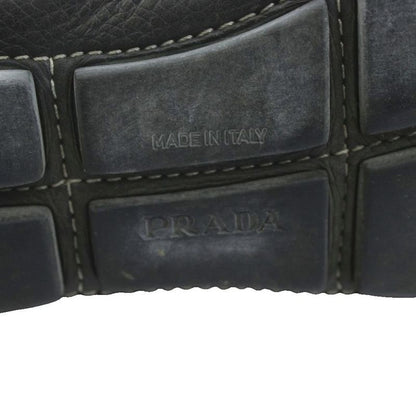 Prada Driving Shoes Loafers Moccasins Leather 37 Black 1d0257 KU ●D