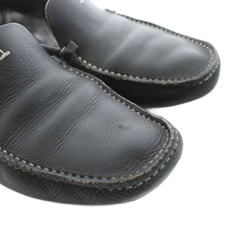 Prada Driving Shoes Loafers Moccasins Leather 37 Black 1d0257 KU ●D