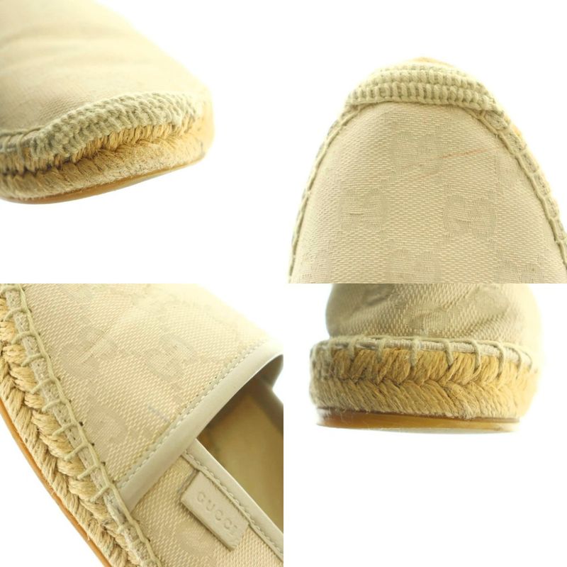 Gucci Espadrille Slip-on Shoes GG Canvas 35 22.0cm (8.66in) Ivory Beige 466902
