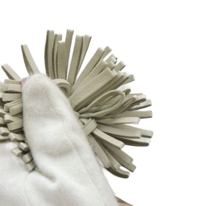 Hermes Carmen Unodos Key Ring Key Holder Leather Brown Gray