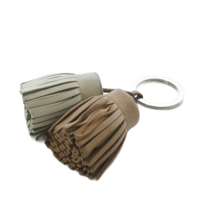 Hermes Carmen Unodos Key Ring Key Holder Leather Brown Gray