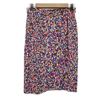 Fendi Rolled Skirt Size 42 M Women - White X Navy X Multi Knee Length Silk 365