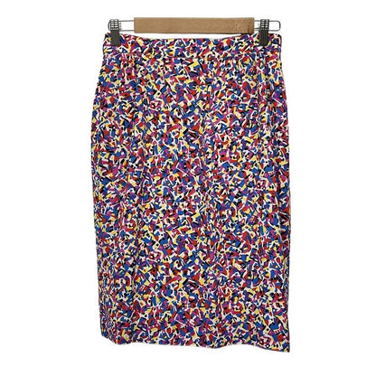 Fendi Rolled Skirt Size 42 M Women - White X Navy X Multi Knee Length Silk 365