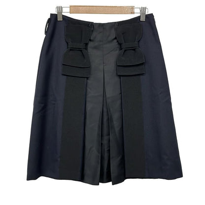 Prada Skirt Size 42 M Women's Excellent Condition - Dark Navy and Black Knee