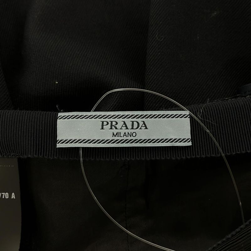 Prada Skirt Size 42 M Women's Excellent Condition - Dark Navy and Black Knee