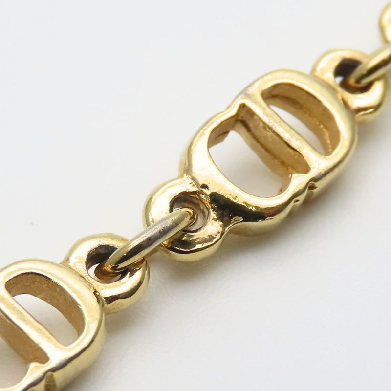 Christian Dior Bracelet CD Metal Gold Logo Plated Accessories Ladies Women