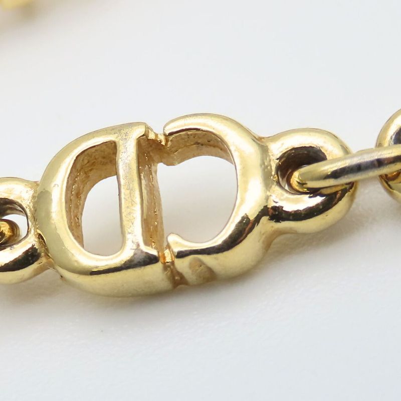 Christian Dior Bracelet CD Metal Gold Logo Plated Accessories Ladies Women