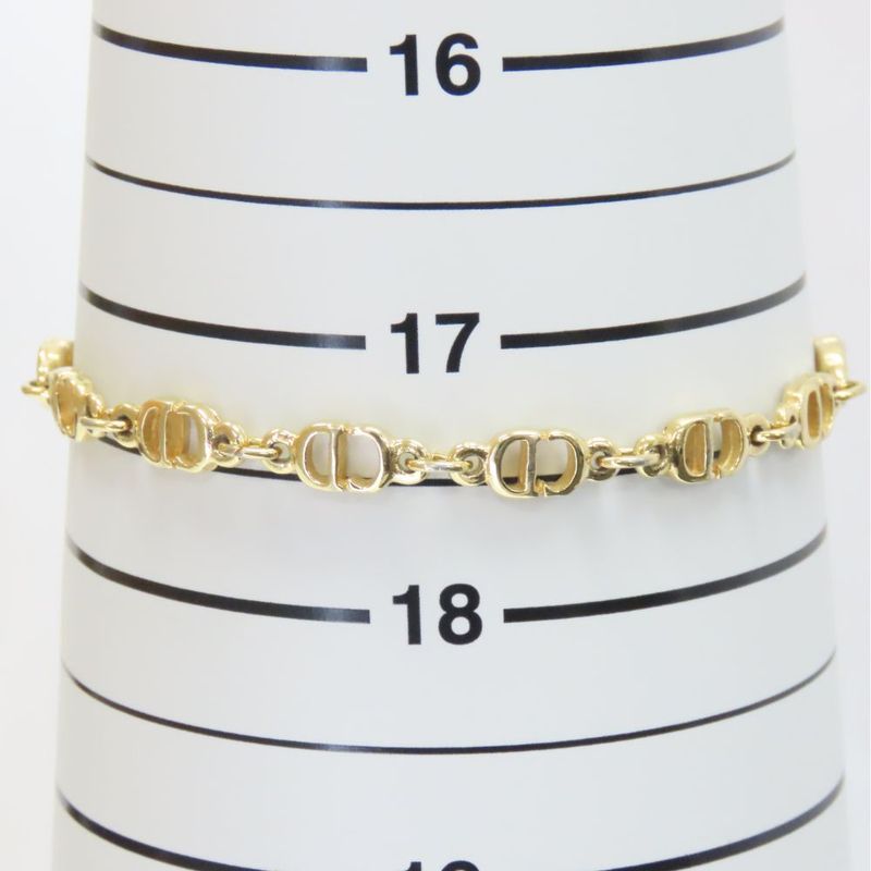 Christian Dior Bracelet CD Metal Gold Logo Plated Accessories Ladies Women