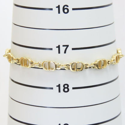 Christian Dior Bracelet CD Metal Gold Logo Plated Accessories Ladies Women