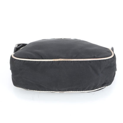 Prada Tessuto Nylon Triangle Logo Quilted Leather Handbag Tote Black Ladies Eue