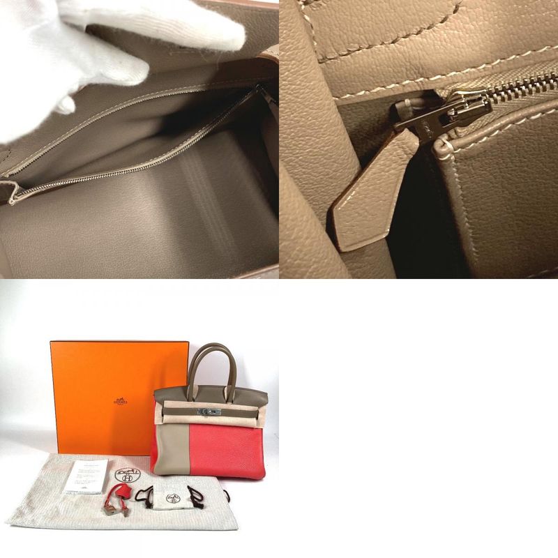 Hermes Handbag Birkin 30 Birkin 30 Taurillon Etoupe Argile Rose Jaipur Pink