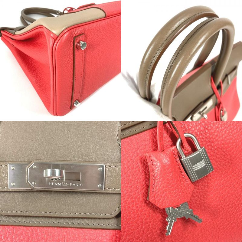 Hermes Handbag Birkin 30 Birkin 30 Taurillon Etoupe Argile Rose Jaipur Pink