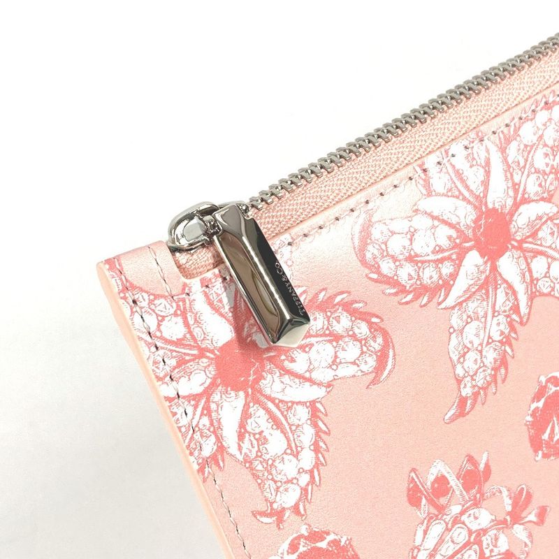 Tiffany & Co Tiffany & Co Clutch Bag Logo Leather Pink