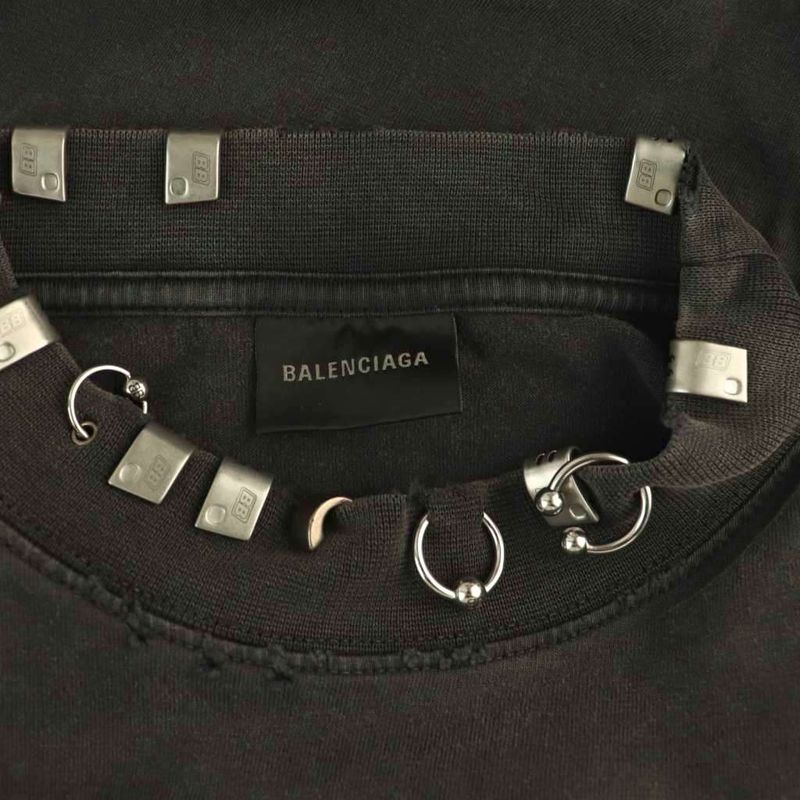 Balenciaga 24 Pierced Oversized T-shirt Short Sleeves L Gray HK - OS