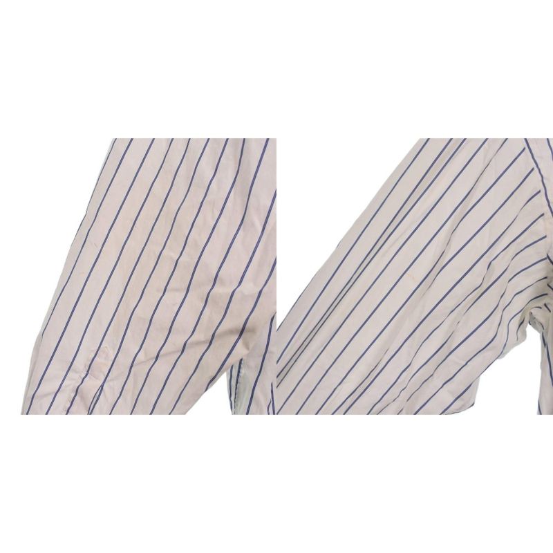 Balenciaga '18 Shirt Long Sleeves Logo Embroidery Stripes 38 White 534326 AA