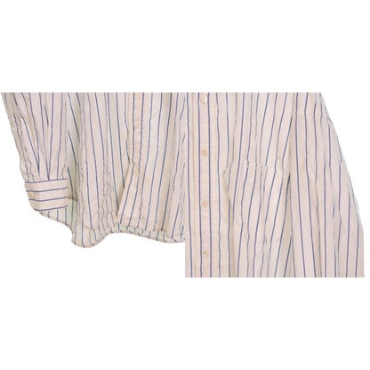 Balenciaga '18 Shirt Long Sleeves Logo Embroidery Stripes 38 White 534326 AA