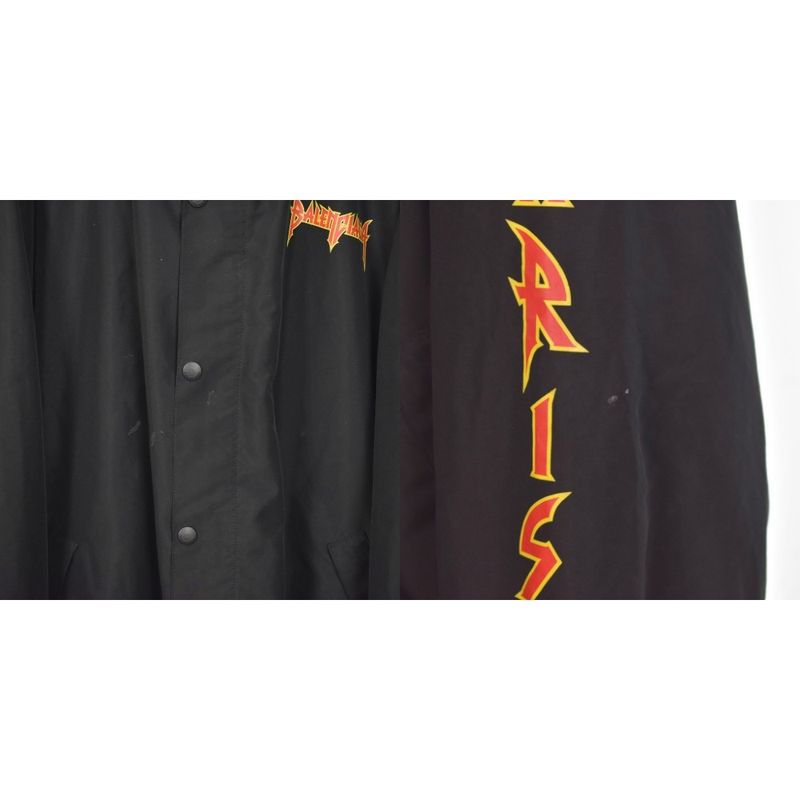 Balenciaga 22SS Metal Logo Windbreaker Nylon Track Jacket Blouson 48 Black