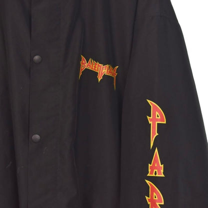 Balenciaga 22SS Metal Logo Windbreaker Nylon Track Jacket Blouson 48 Black