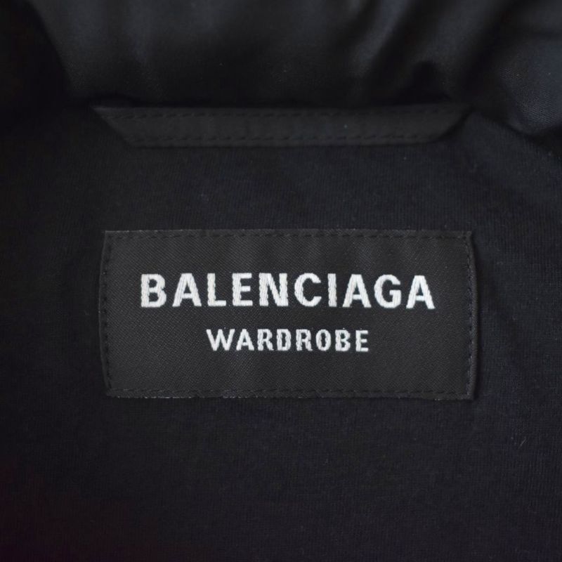 Balenciaga 22SS Metal Logo Windbreaker Nylon Track Jacket Blouson 48 Black