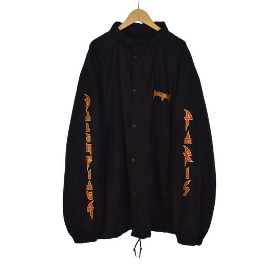 Balenciaga 22SS Metal Logo Windbreaker Nylon Track Jacket Blouson 48 Black