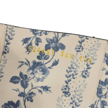 Gucci Long Boots GG Marmont Double G Leather 36.5 Black AA