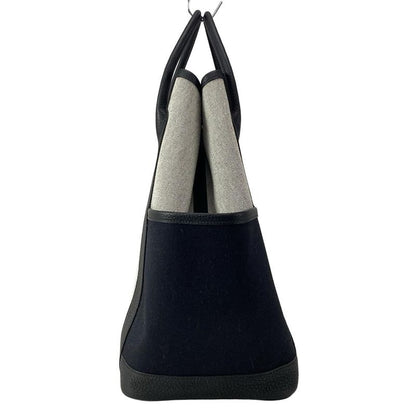 Hermes Garden Party Pocket Vertical Tote Bag White and Black