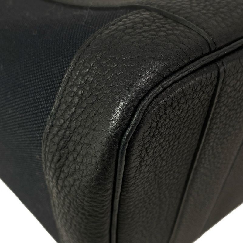 Hermes Garden Party Pocket Vertical Tote Bag White and Black