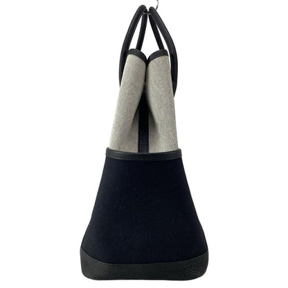 Hermes Garden Party Pocket Vertical Tote Bag White and Black
