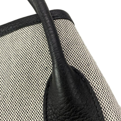 Hermes Garden Party Pocket Vertical Tote Bag White and Black