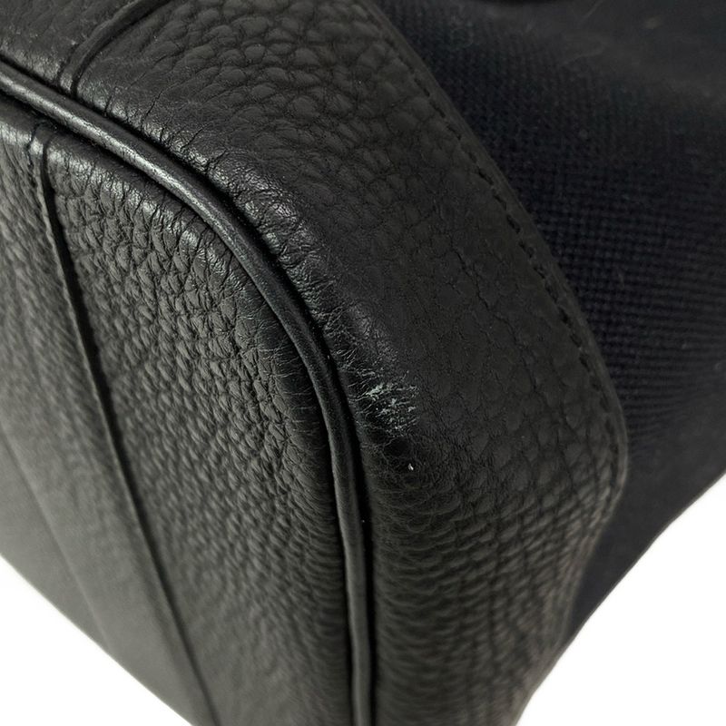 Hermes Garden Party Pocket Vertical Tote Bag White and Black